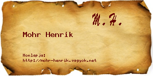 Mohr Henrik névjegykártya