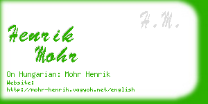 henrik mohr business card
